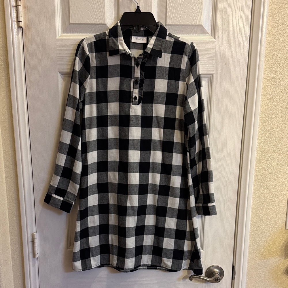The Children's Place Black and White Checkered Dress